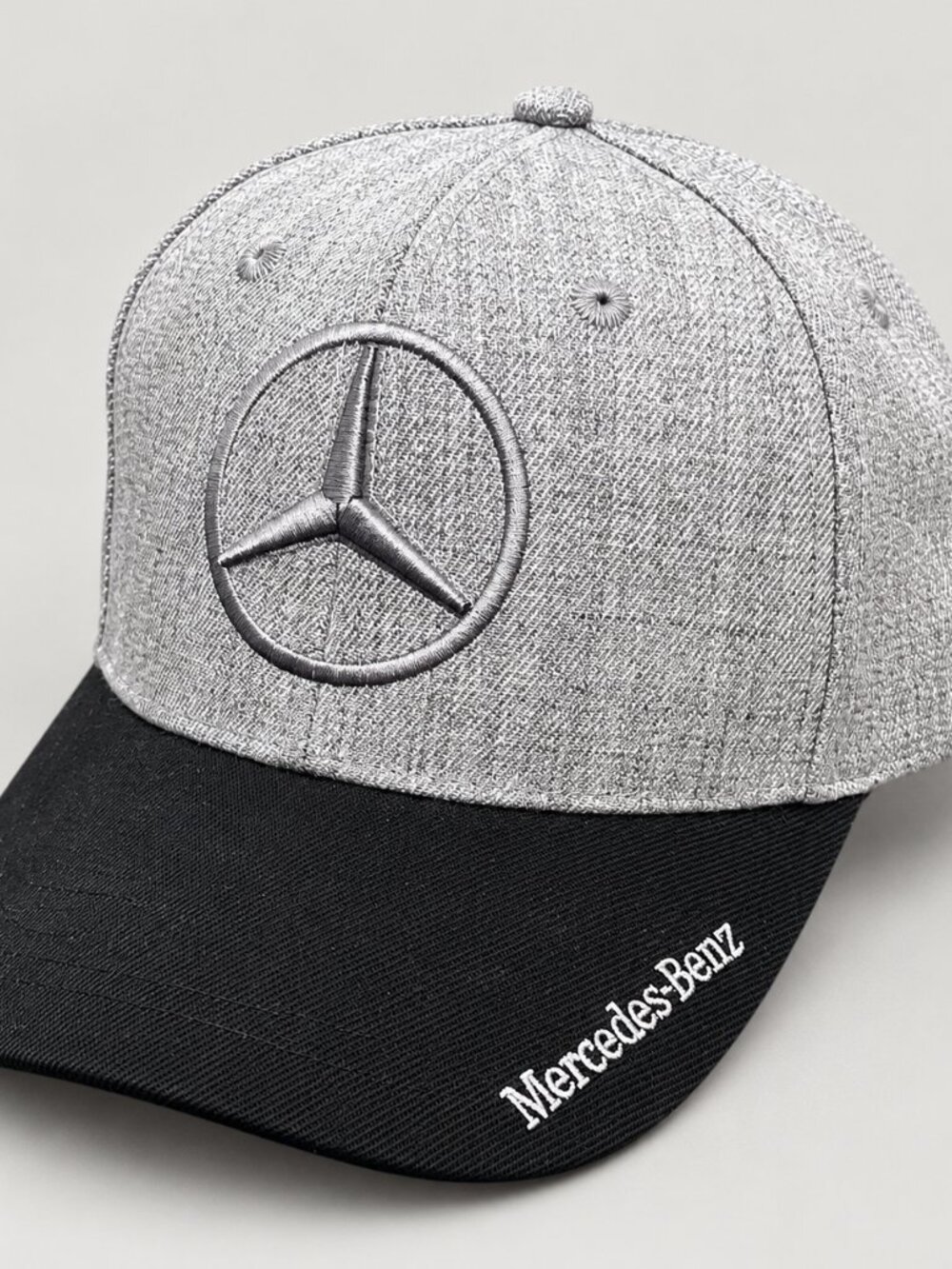 Mercedes-Benz Gray Black Embroidered Logo Adjustable Baseball Cap 🧢🤩